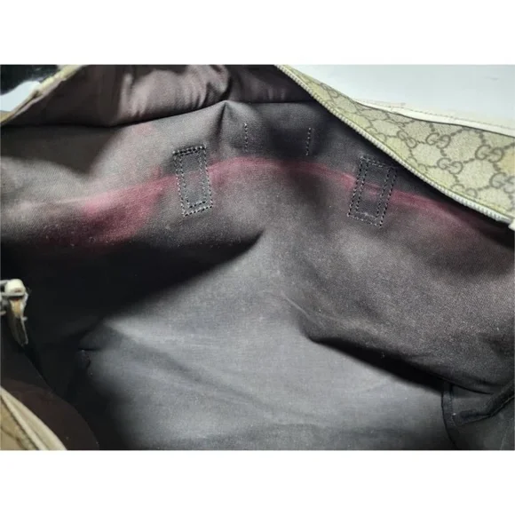 Authentic Gucci GG Supreme Tote Bag Brown/Off-White - Picture 12 of 16